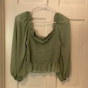 Sheer green blouse